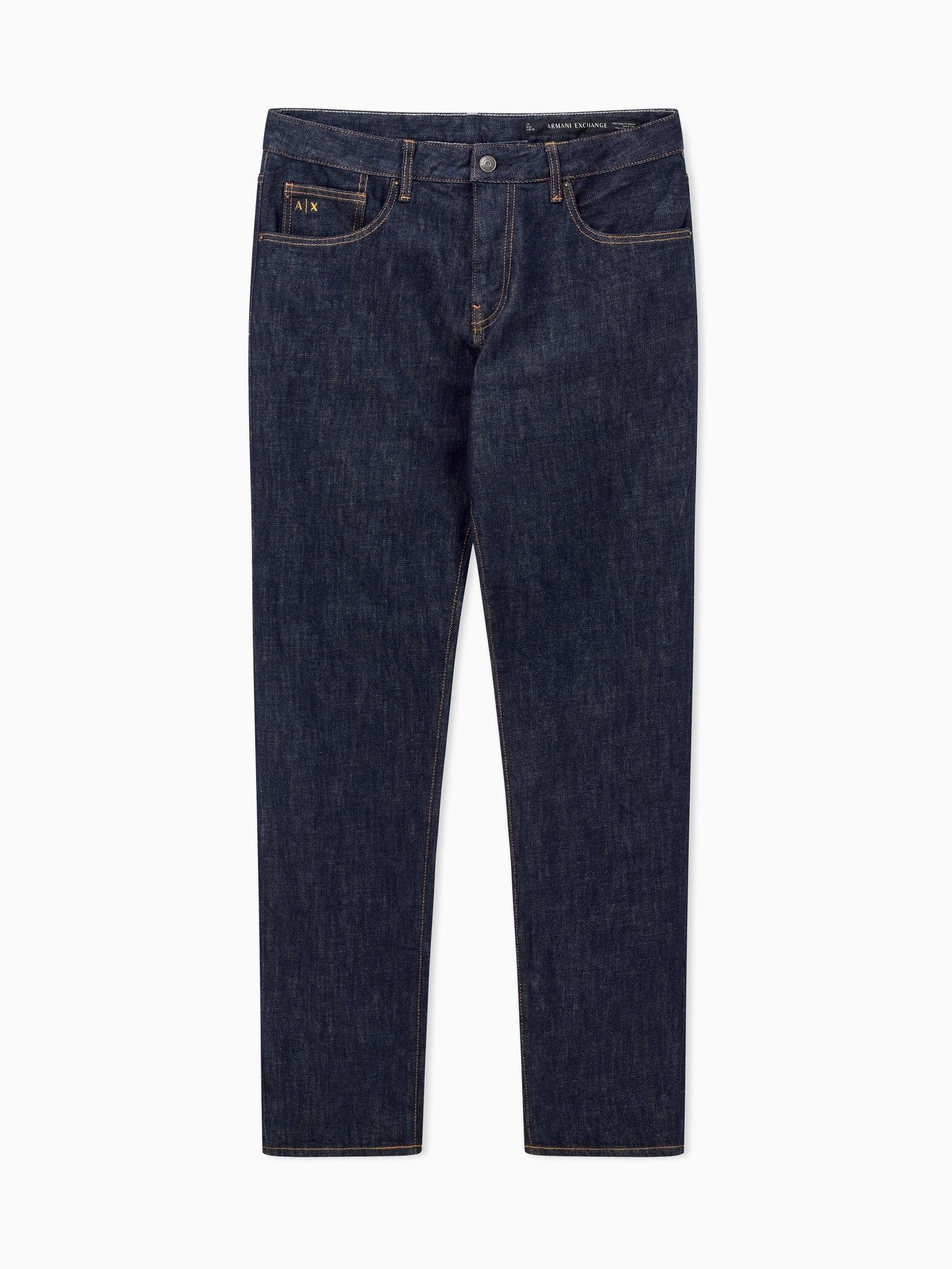 Armani Exchange Blue Slim-Fit Logo Jeans