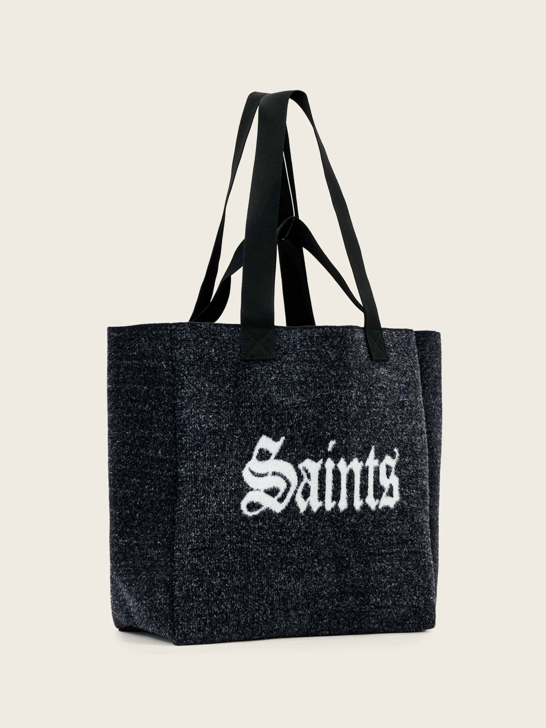 All Saints Allsaints Black Izzy Fuzzy Tote Bag