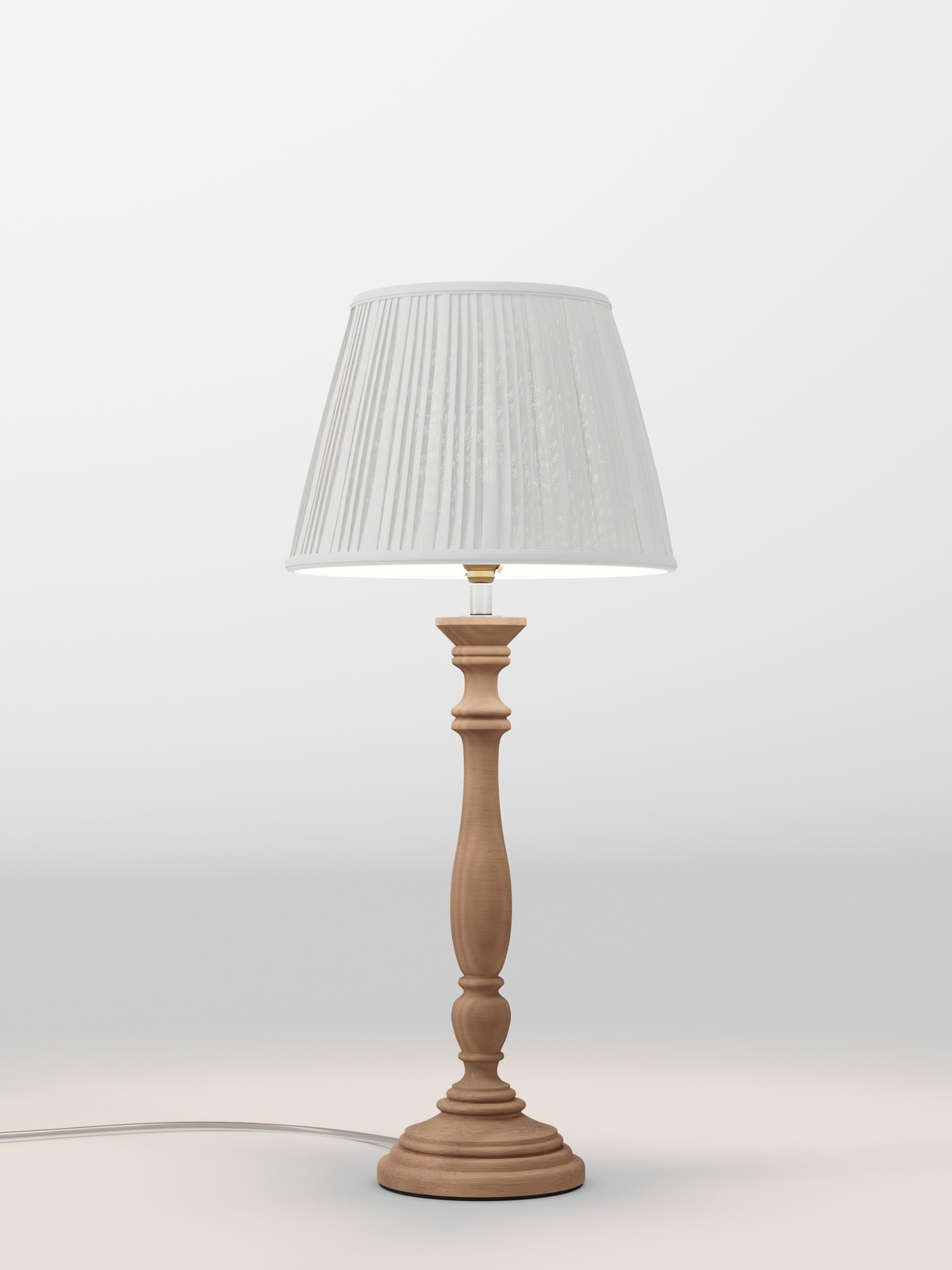 Buy Natural Wood Clifton Table Lamp Base and Ivory White Pleated Lamp ...
