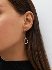 Gold Tone/Silver Tone Teardrop Shaped Pull Through Earrings Made With Recycled Zinc And Brass - Image 2 of 3