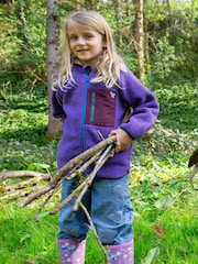 Morado - Chaqueta polar de borreguito con cremallera de Muddy Puddles - Imagen 2 de 4