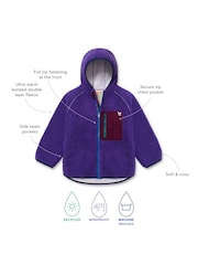 Morado - Chaqueta polar de borreguito con cremallera de Muddy Puddles - Imagen 4 de 4