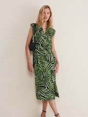 Phase Eight Green Trinny Zebra Trench Midi Dress - Image 1 of 6
