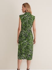 Phase Eight Green Trinny Zebra Trench Midi Dress - Image 2 of 6