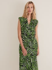 Phase Eight Green Trinny Zebra Trench Midi Dress - Image 4 of 6