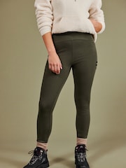 Khaki Green Fleece Lined Leggings - Image 3 of 9