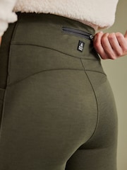 Khaki Green Fleece Lined Leggings - Image 5 of 9