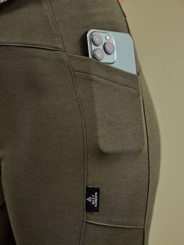 Khaki Green Fleece Lined Leggings - Image 6 of 9