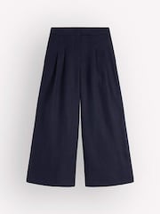Boden Blue Pleated Linen Culottes - Image 5 of 5