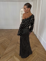 Never Fully Dressed Black Petite Olive Tilly Dress with Gold Fleck - Image 2 of 3