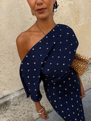 Never Fully Dressed Blue Tilly Plisse Dress - Image 3 of 5