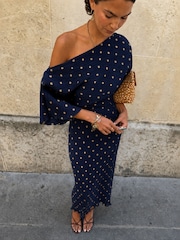 Never Fully Dressed Blue Tilly Plisse Dress - Image 4 of 5