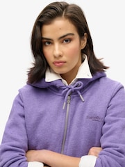 Superdry Purple Essential Logo 100% Cotton Zip Hoodie - Image 3 of 6