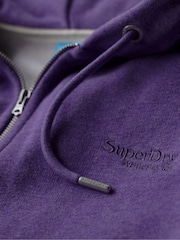 Superdry Purple Essential Logo 100% Cotton Zip Hoodie - Image 5 of 6