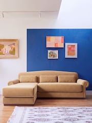 Swoon Biscuit Aberton Easy Velvet Left Hand Corner Sofa - Image 1 of 6