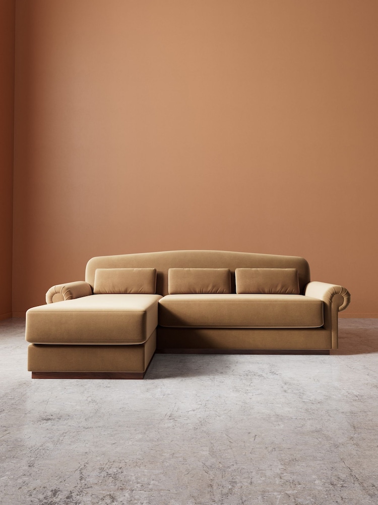 Swoon Biscuit Aberton Easy Velvet Left Hand Corner Sofa - Image 2 of 6 Swoon Biscuit Aberton Easy Velvet Left Hand Corner Sofa - Image 2 of 6
