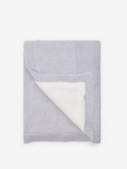 The Little Tailor Grey Baby Knitted Lined Shawl Blanket - Image 1 of 3