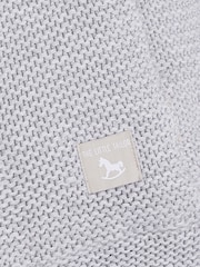 The Little Tailor Grey Baby Knitted Lined Shawl Blanket - Image 3 of 3