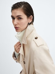 Mango Brown Double-Button Trench Coat - Image 6 of 8