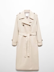 Mango Brown Double-Button Trench Coat - Image 7 of 8