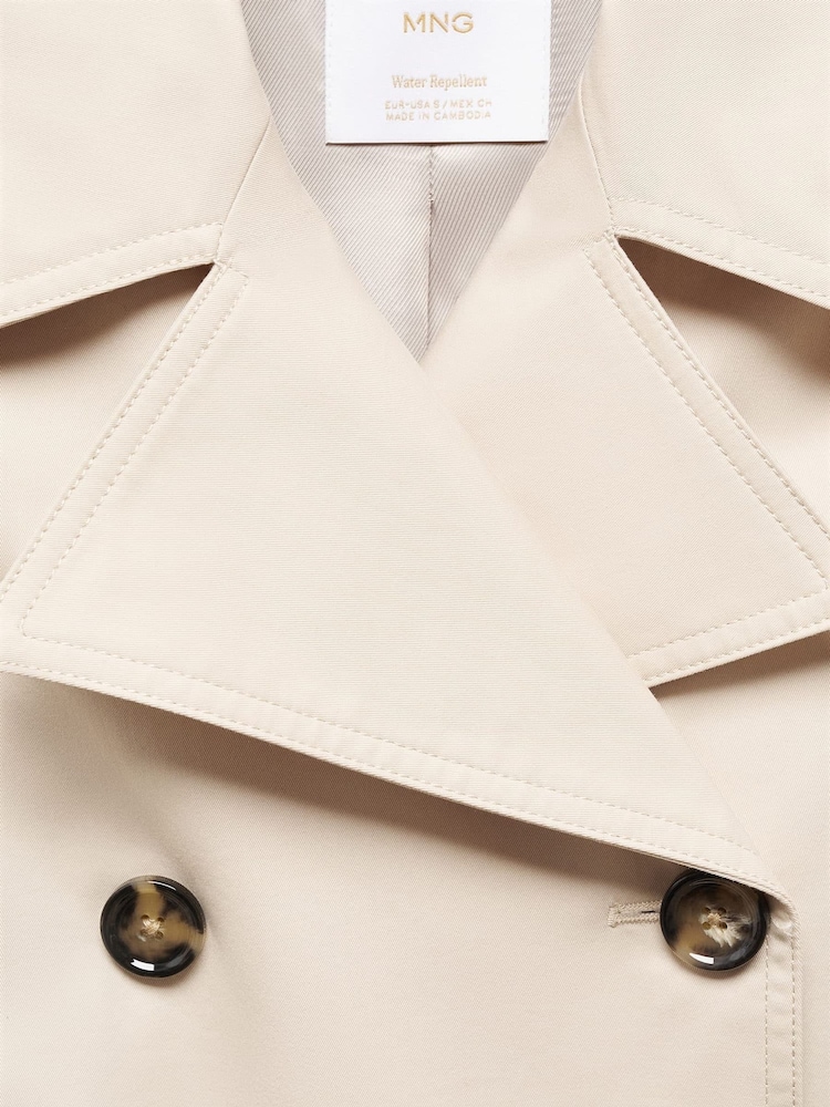 Mango Brown Double-Button Trench Coat - Image 8 of 8