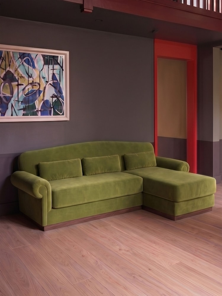 Swoon Fern Aberton Easy Velvet Right Hand Corner Sofa - Image 1 of 6 Swoon Fern Aberton Easy Velvet Right Hand Corner Sofa - Image 1 of 6