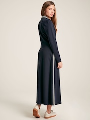 Joules Pia Navy Blue Button Down Ponte Jersey Dress - Image 2 of 5