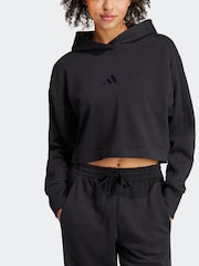 adidas Black ALL SZN Crop 100% Cotton Hoodie - Image 2 of 7