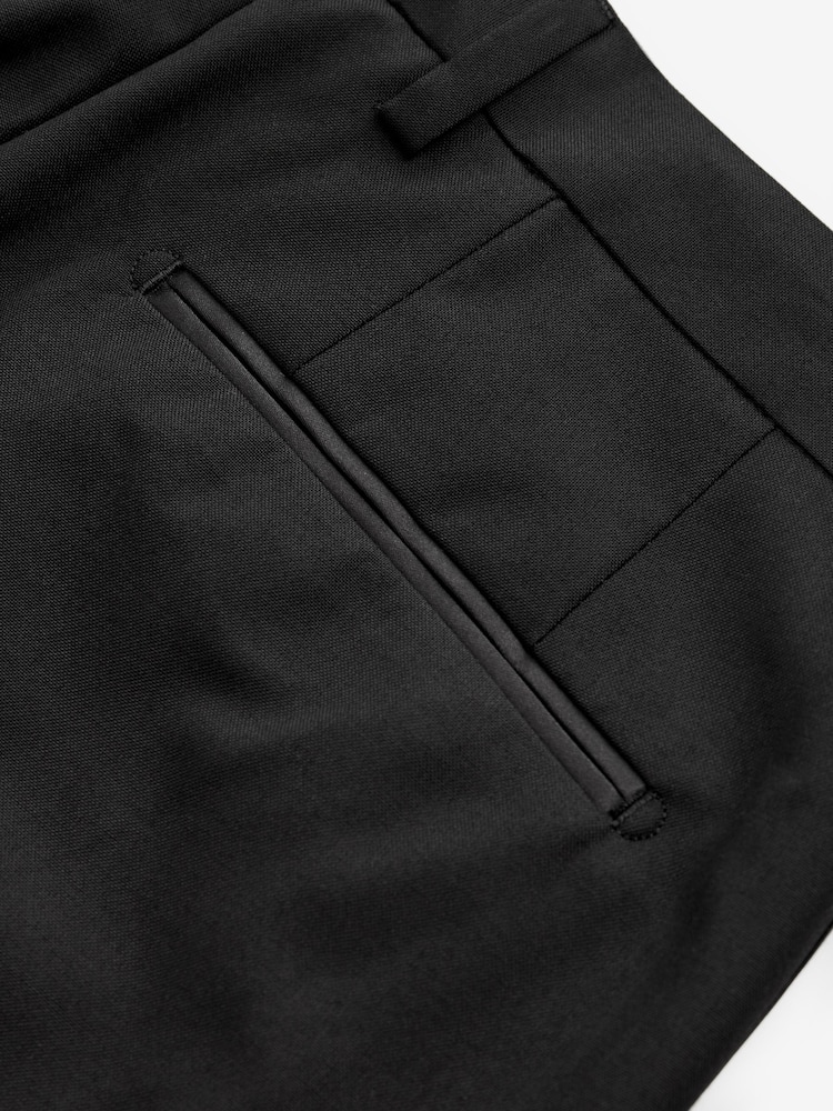 Black Tape Detail Slim Fit Tuxedo Suit Trousers - Image 9 of 10
