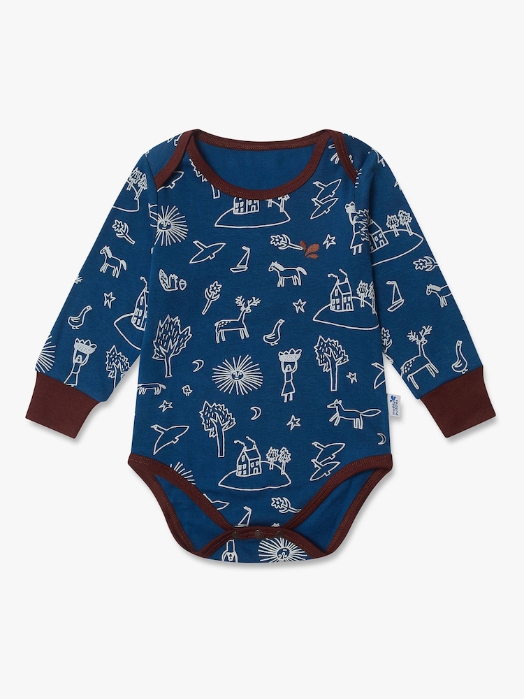Muddy Puddles Blue Thermal Baselayer Babygrow - Image 1 of 2 Muddy Puddles Blue Thermal Baselayer Babygrow - Image 1 of 2