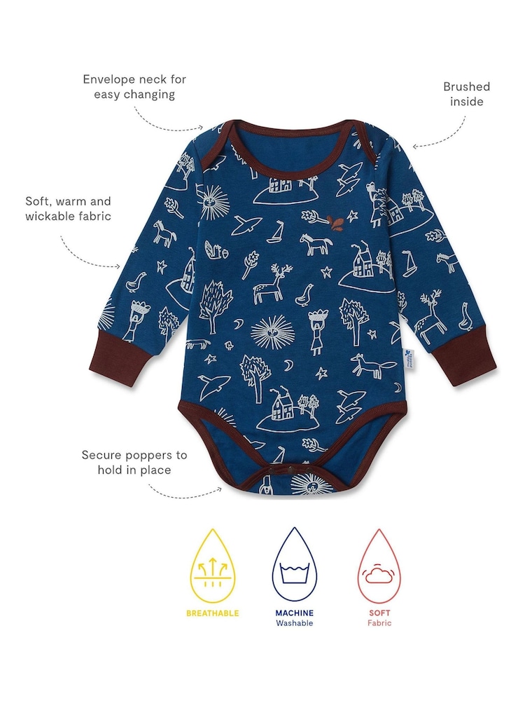 Muddy Puddles Blue Thermal Baselayer Babygrow - Image 2 of 2 Muddy Puddles Blue Thermal Baselayer Babygrow - Image 2 of 2