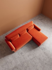 Swoon Burnt Orange Aberton Easy Velvet Right Hand Corner Sofa - Image 5 of 6