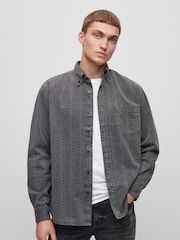 BOSS Grey Lambey 100% Cotton Shirt - Image 1 of 6