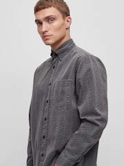 BOSS Grey Lambey 100% Cotton Shirt - Image 3 of 6