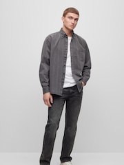 BOSS Grey Lambey 100% Cotton Shirt - Image 5 of 6