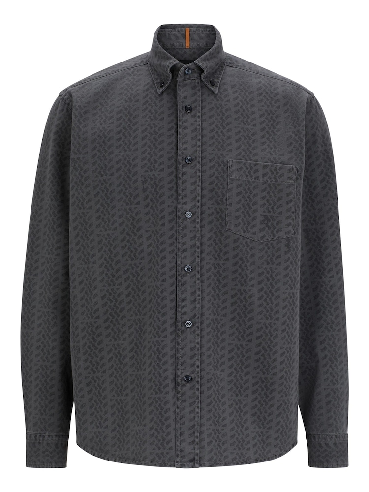 BOSS Grey Lambey 100% Cotton Shirt - Image 6 of 6