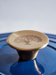 Barbary & Oak Blue 24cm Cast Iron Round Casserole Pan - Image 3 of 4