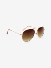 Rose Gold Classic Aviator Style Sunglasses - Image 3 of 6
