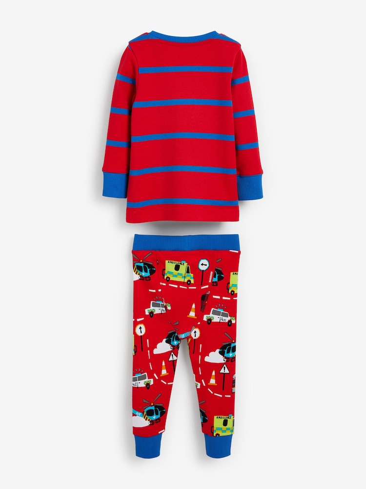 Modro-rdeča črtasta z vozili - Pižama Snuggle 3 Pack (9mths-8yrs) - Slika 1 iz 12