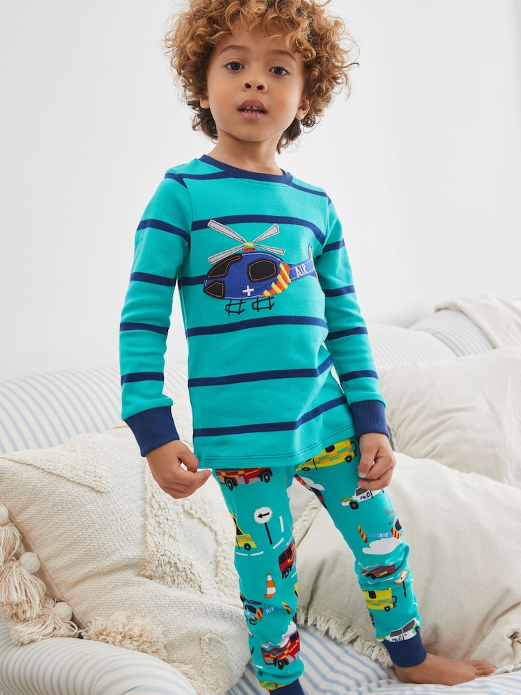 Blue/Red Stripe Vehicles Snuggle Pyjamas 3 Pack (9mths-12yrs) - Image 4 of 12