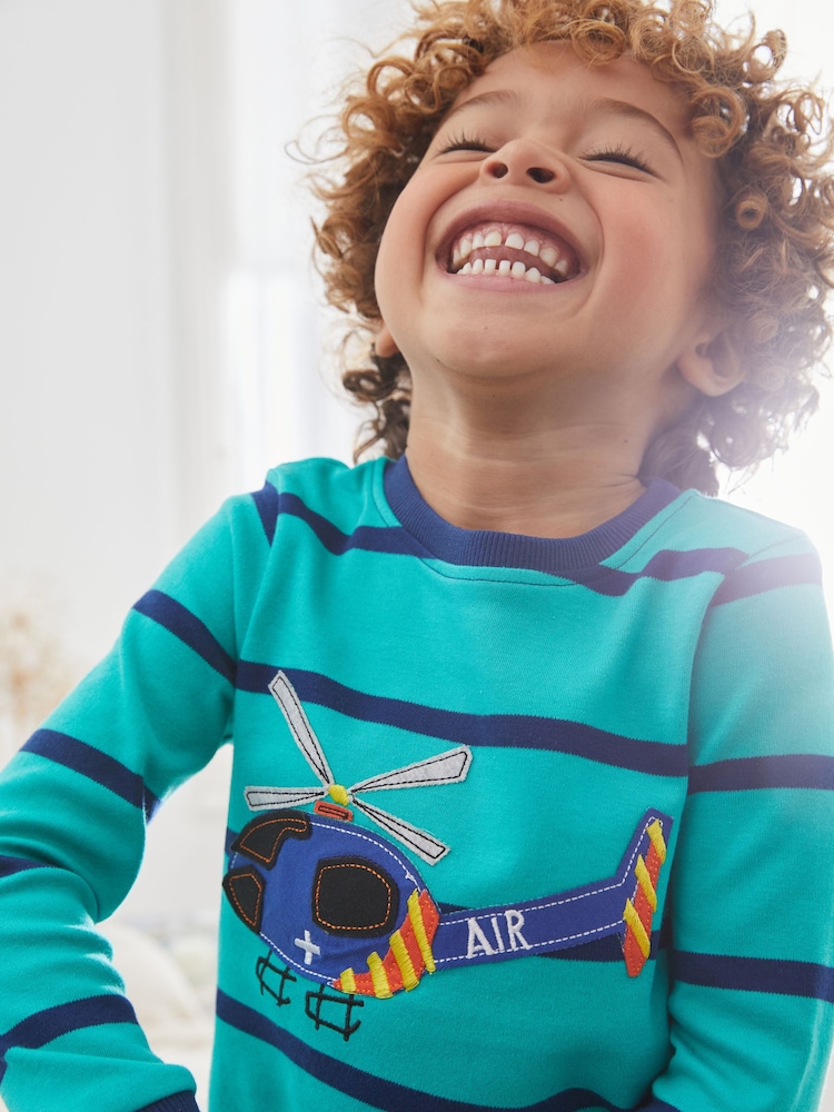 Blue/Red Stripe Vehicles Snuggle Pyjamas 3 Pack (9mths-12yrs) - Image 6 of 12