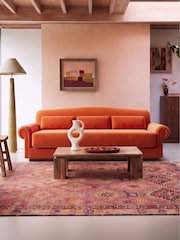Swoon Burnt Orange Aberton Easy Velvet 3 Seater Sofa - Image 1 of 6
