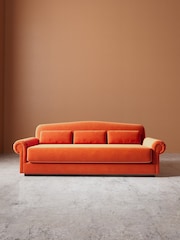 Swoon Burnt Orange Aberton Easy Velvet 3 Seater Sofa - Image 2 of 6