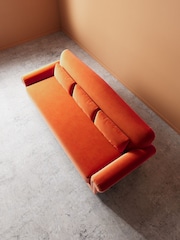 Swoon Burnt Orange Aberton Easy Velvet 3 Seater Sofa - Image 5 of 6