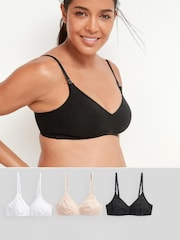 Черный/белый/телесный - Nursing Cotton Blend Ultimate Comfort Bras 3 Pack B-G - Image 1 of 5