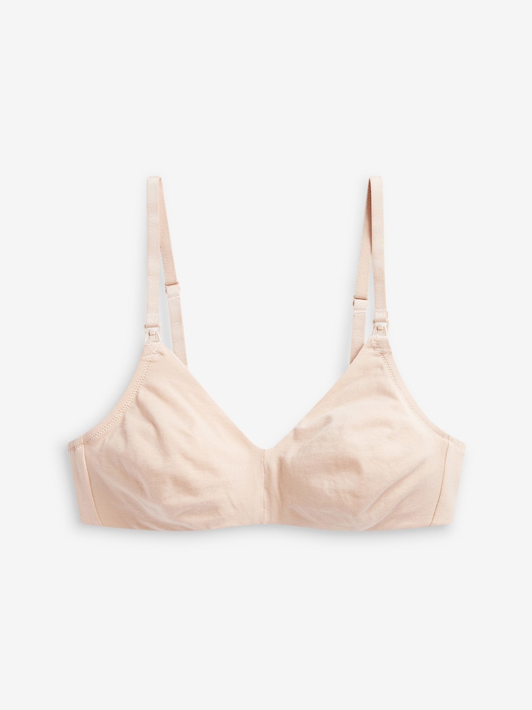 Czarny/biały/cielisty - B-G Nursing Cotton Blend Ultimate Comfort Bras 3 Pack - Image 4 of 5