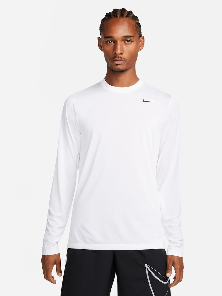 Nike White Dri-FIT Legend Training T-Shirt - Image 1 of 4 Nike White Dri-FIT Legend Training T-Shirt - Image 1 of 4