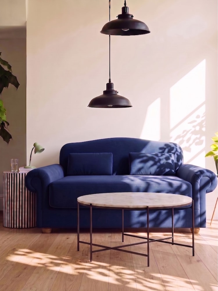 Swoon Ink Aberton Easy Velvet 2 Seater Sofa - Image 1 of 6 Swoon Ink Aberton Easy Velvet 2 Seater Sofa - Image 1 of 6