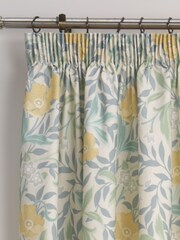D&D Blue Sandringham Pair of Pencil Pleat Curtains With Tie Backs - Image 2 of 3