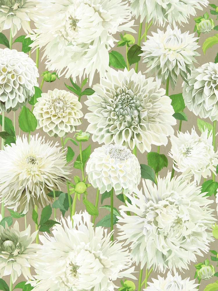 Harlequin White Dahlia 10.05M Wallpaper - Image 2 of 2